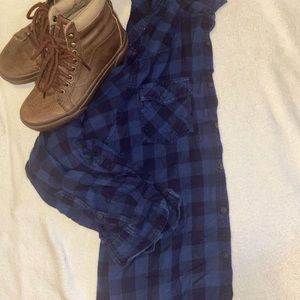 🌷4/20 Blue urban pipeline flannel